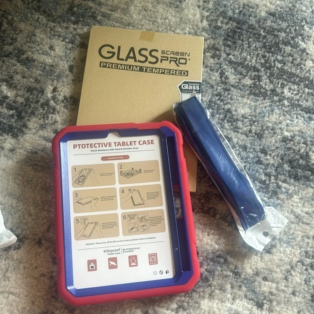 New Blosomeet Case For Ipad Mini 6 NEW Shockproof Tablet Case w Tempered Glass